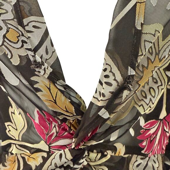 Rag & Bone Tamar Black Floral Sheer Front-Twist Maxi Dress size S NO LINING - Picture 11 of 12